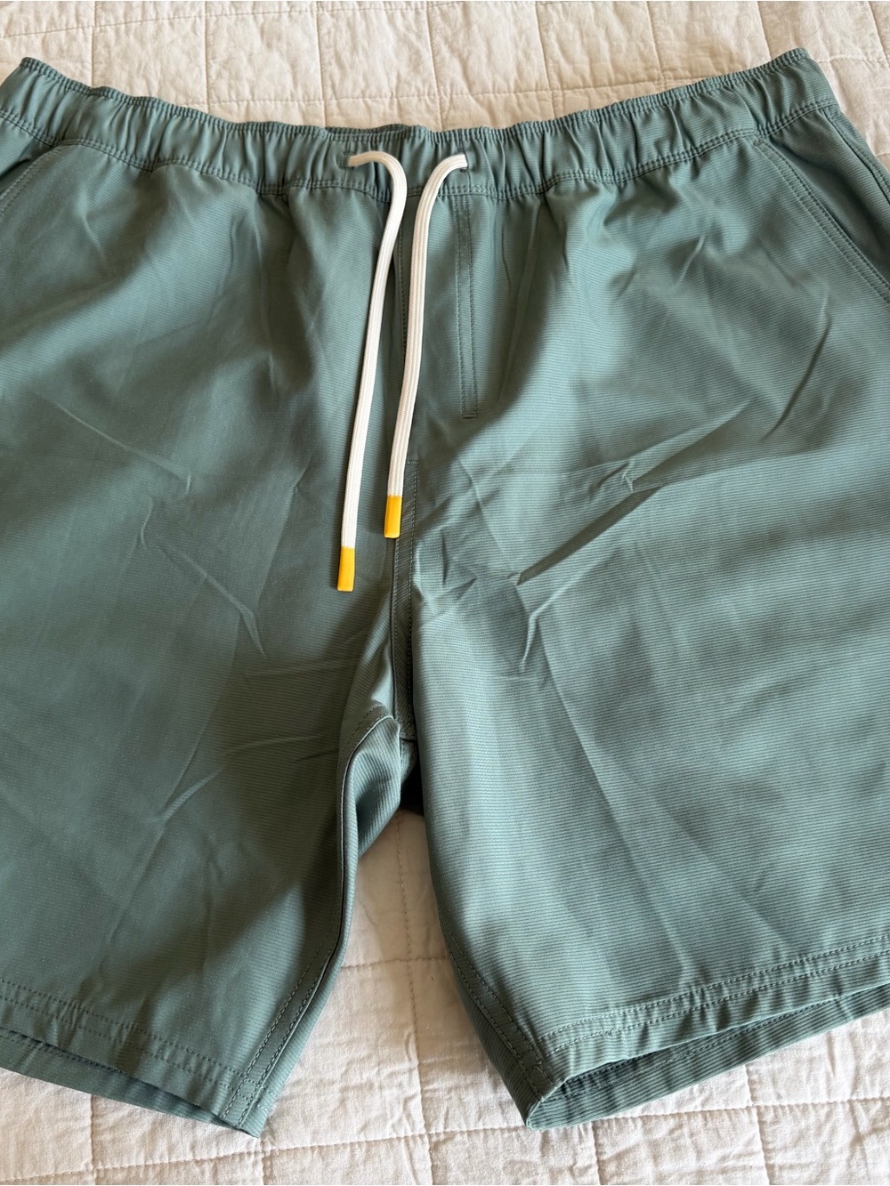 Men's Sage Green Dipped Drawstring Shorts